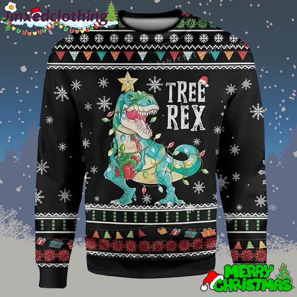 Tree Rex Xmas Dinosaur Dinosat Sweater Christmas Ugly Sweater 